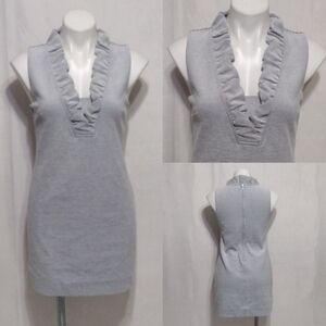 Lilly Pulitzer Sleeveless Shift Dress Small Ruffled Collar Classic Elegant Chic